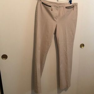 Cream tapered pants